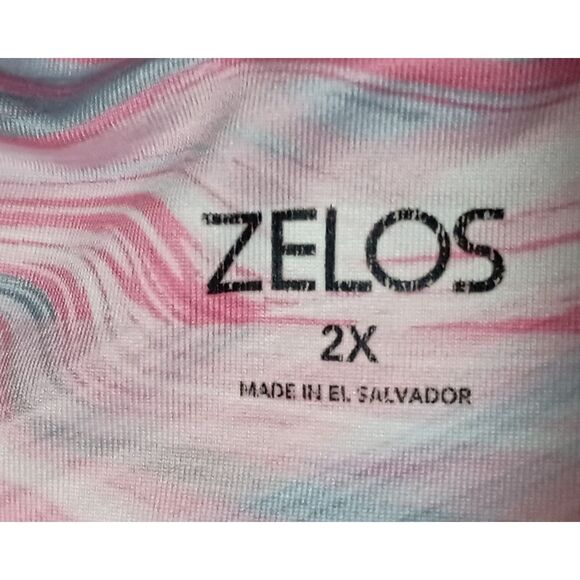 ZELOS: White/Pink/Grey Leggings, Size 2X - Picture 5 of 5
